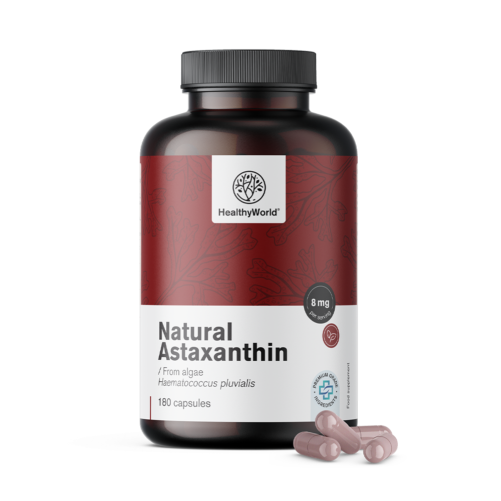 Natürliches Astaxanthin 8 mg in Kapseln.