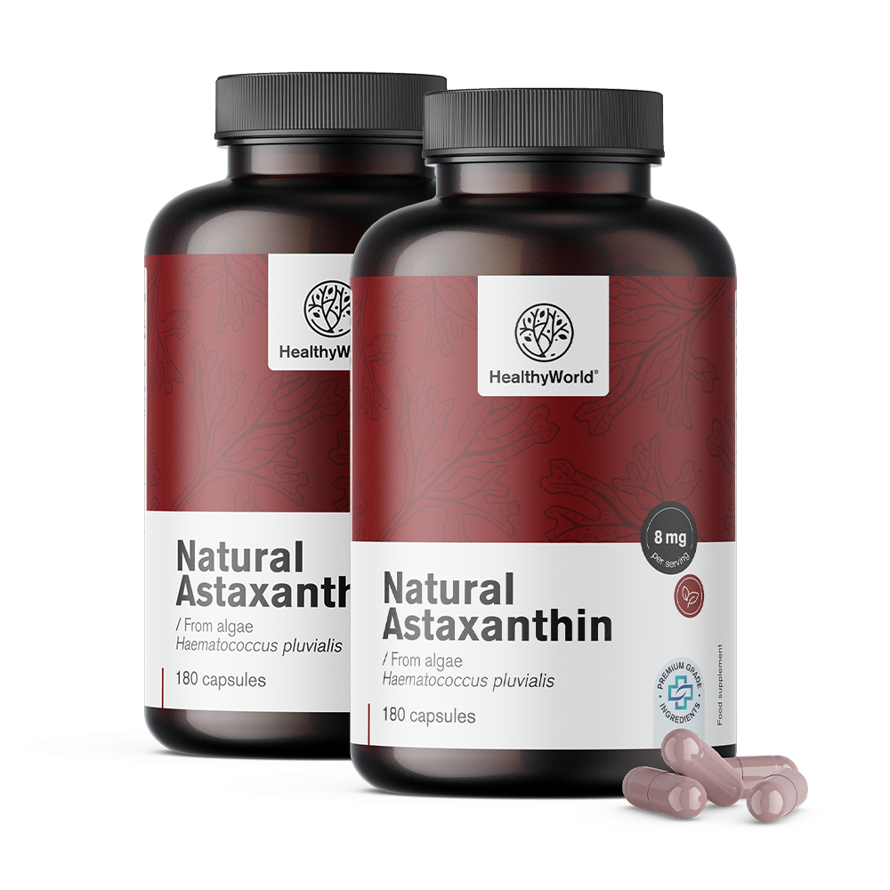 Natürliches Astaxanthin 8 mg in Kapseln.