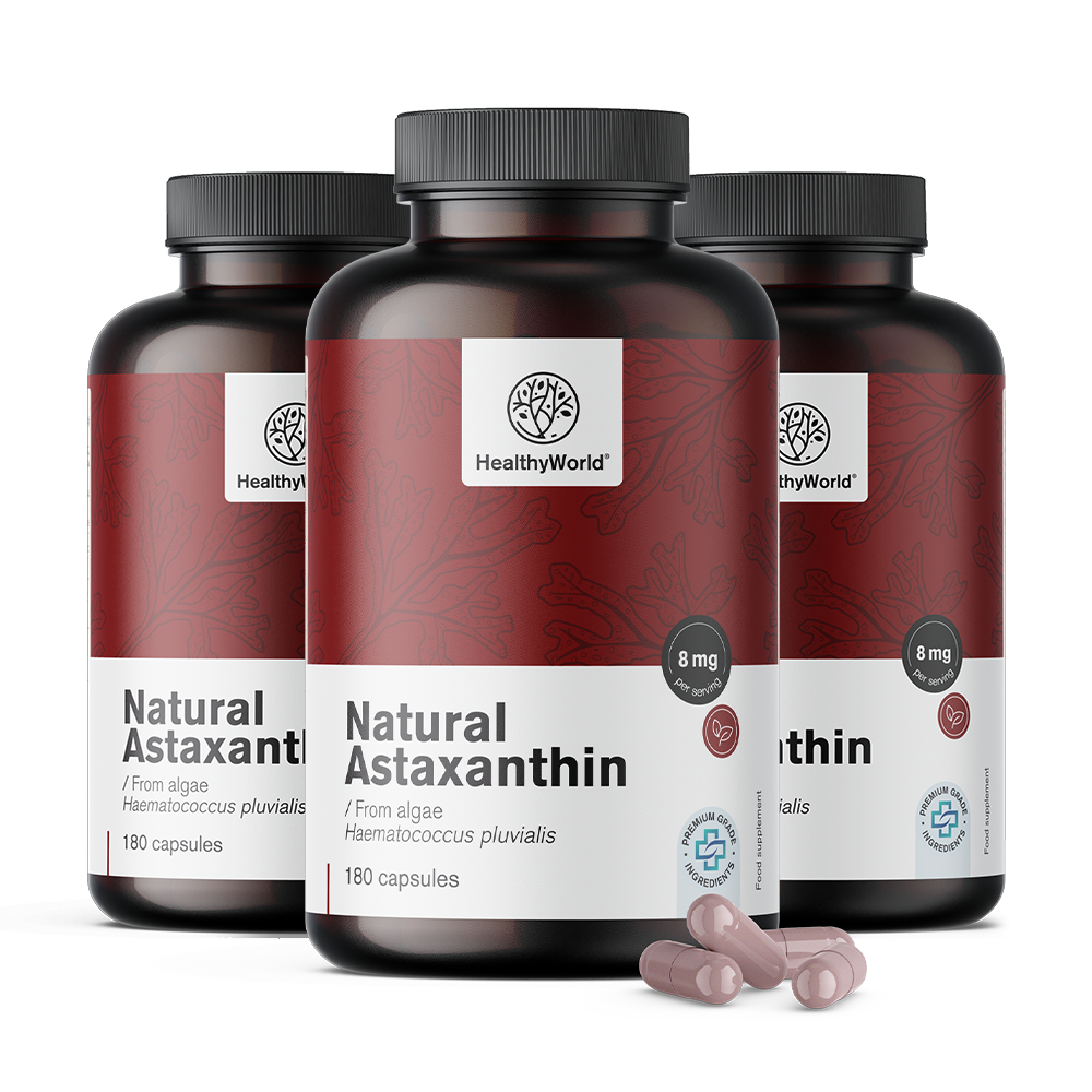 Natürliches Astaxanthin 8 mg in Kapseln.