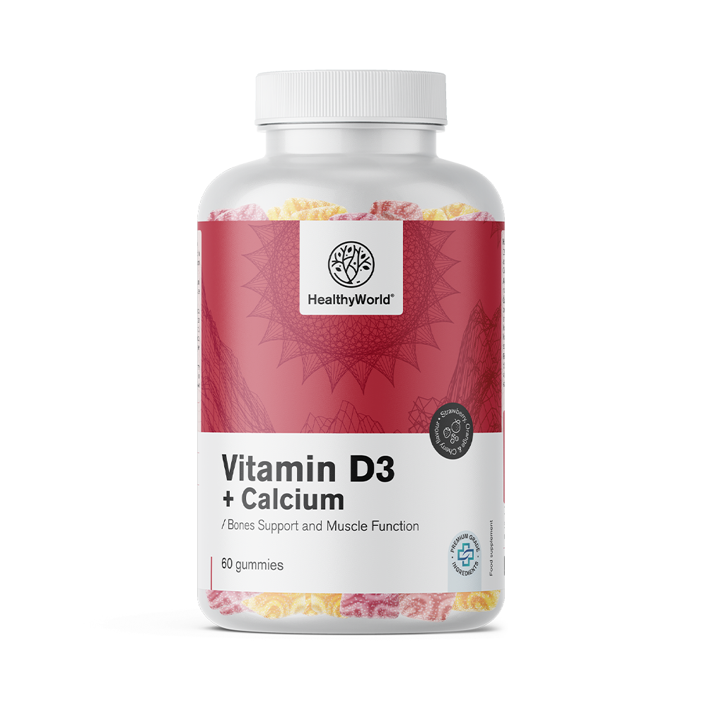 Vitamin D3 + Calcium in gummy candies.