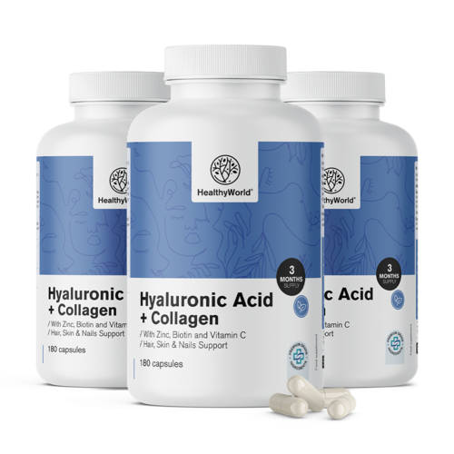 3 x Hyaluronsäure + Kollagen-Komplex, zusammen 540 Kapseln