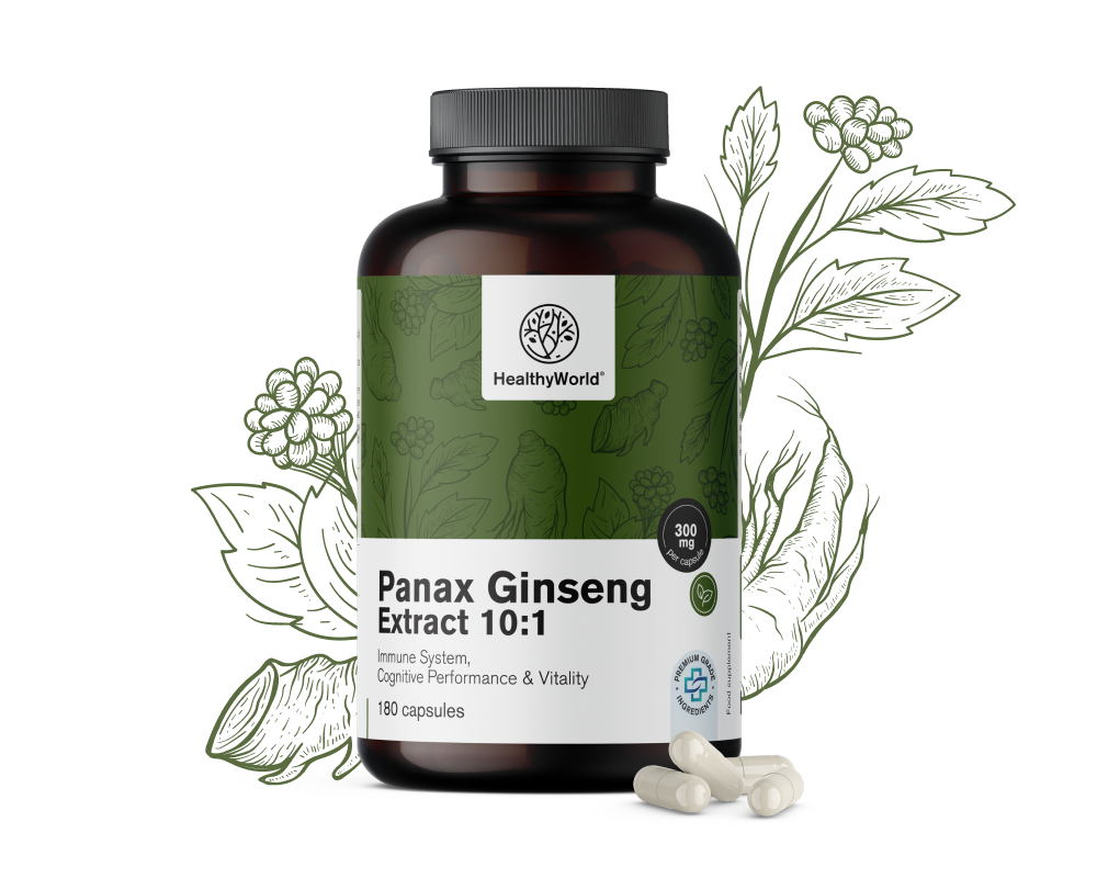 Panax Ginseng 300 mg – Ginseng-Extrakt 10:1