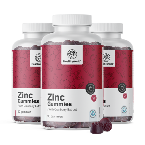 3x Zink mit Cranberry-Extrakt, zusammen 270 Gummibonbons