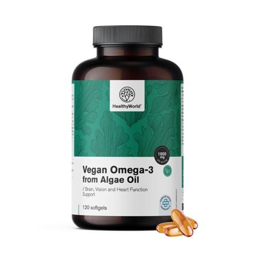 Veganes Omega-3 1000 mg – aus Algen, 120 weiche Kapseln