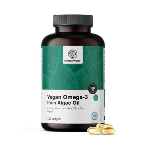 Veganes Omega-3 1000 mg – aus Algen, 120 weiche Kapseln