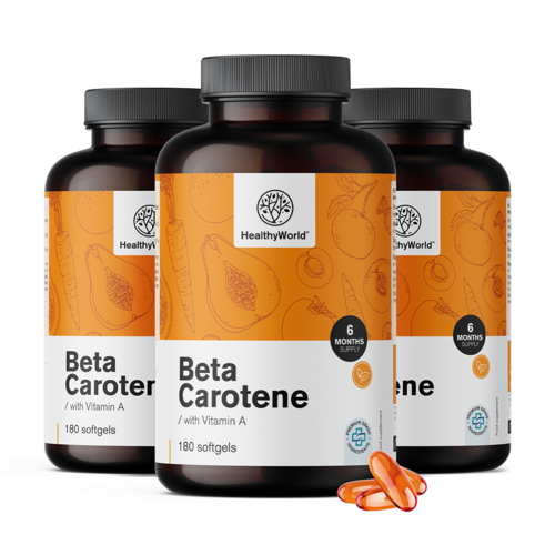 3x Beta-Carotin 25.000 I.E., zusammen 540 Weichkapseln