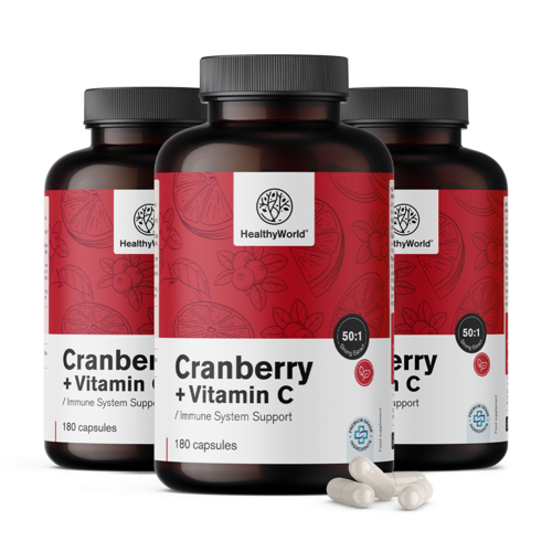 3x Cranberry-Extrakt mit Vitamin C, zusammen 540 Kapseln