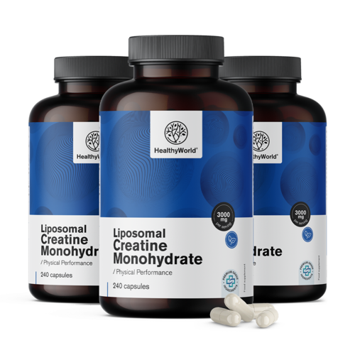 3x Liposomales Kreatinmonohydrat 3000 mg, zusammen 720 Kapseln