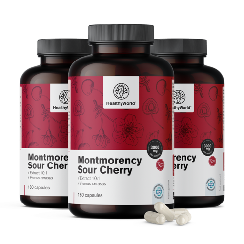 3x Montmorency-Sauerkirsche 3000 mg, zusammen 540 Kapseln