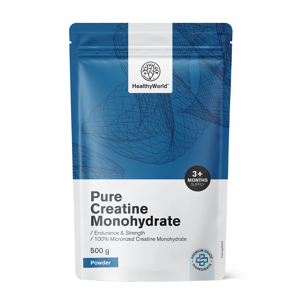 Reines Kreatinmonohydrat in Pulverform.