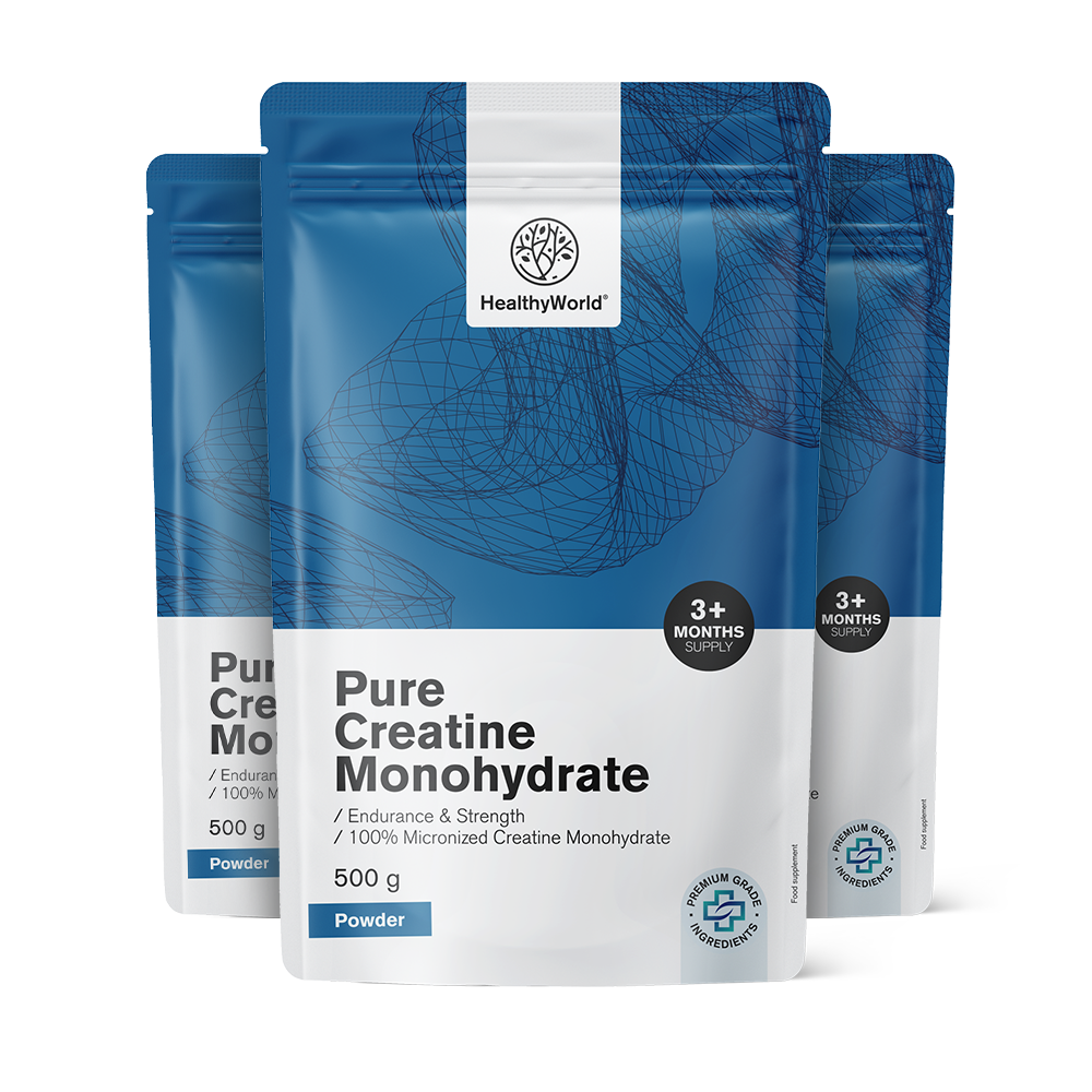 Reines Kreatinmonohydrat in Pulverform.