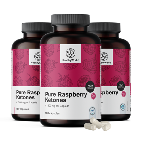 3x Himbeerketone 1500 mg, zusammen 540 Kapseln